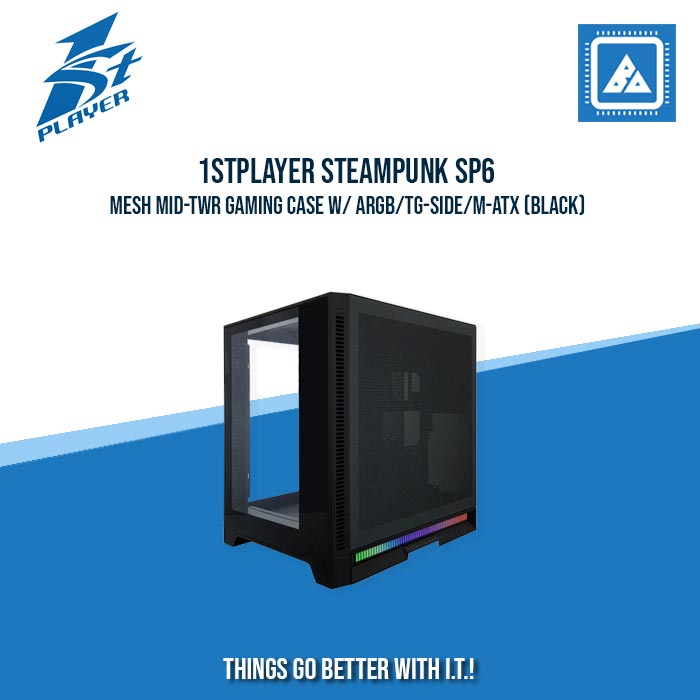 1STPLAYER STEAMPUNK SP6 MESH MID-TWR GAMING CASE W/ ARGB/TG-SIDE/M-ATX 1STPLAYER STEAMPUNK SP6 MESH MID-TWR GAMING CASE W/ ARGB/TG-SIDE/M-ATX